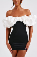 Allie Mini Dress - Black/White Flowering Girl