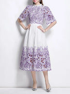 Mahira Purple Flower Embroidery Two-Piece Set Flowering Girl