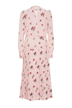 Jutalak Rose Print Pleated Midi Dress Flowering Girl