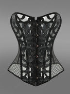 Gothic Button Fishnet Lace Up Corset Flowering Girl