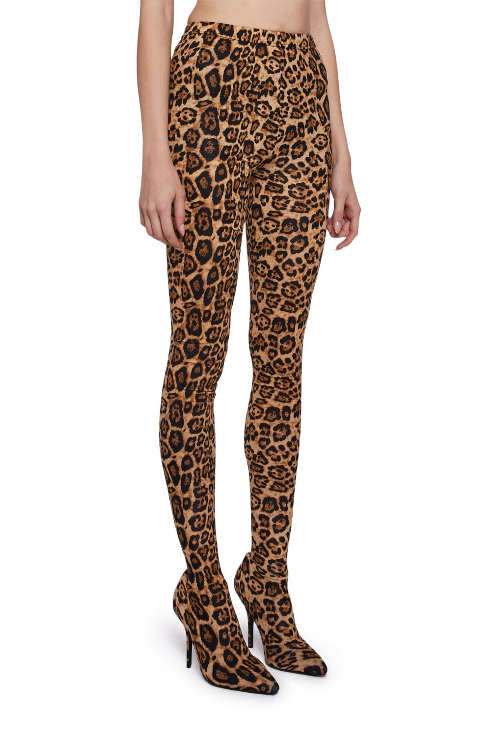 Sagier Leopard Print Pant Boots Flowering Girl