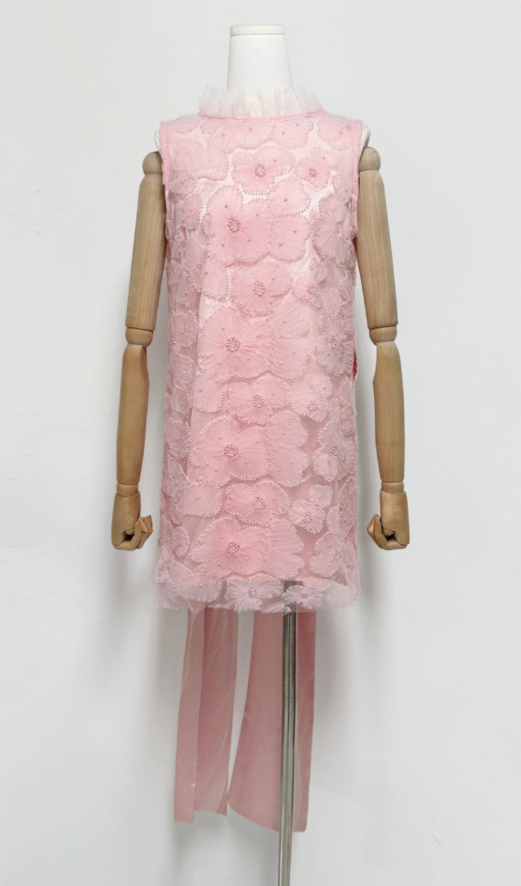 Gaby Flower Beaded Bow Mini Dress Flowering Girl