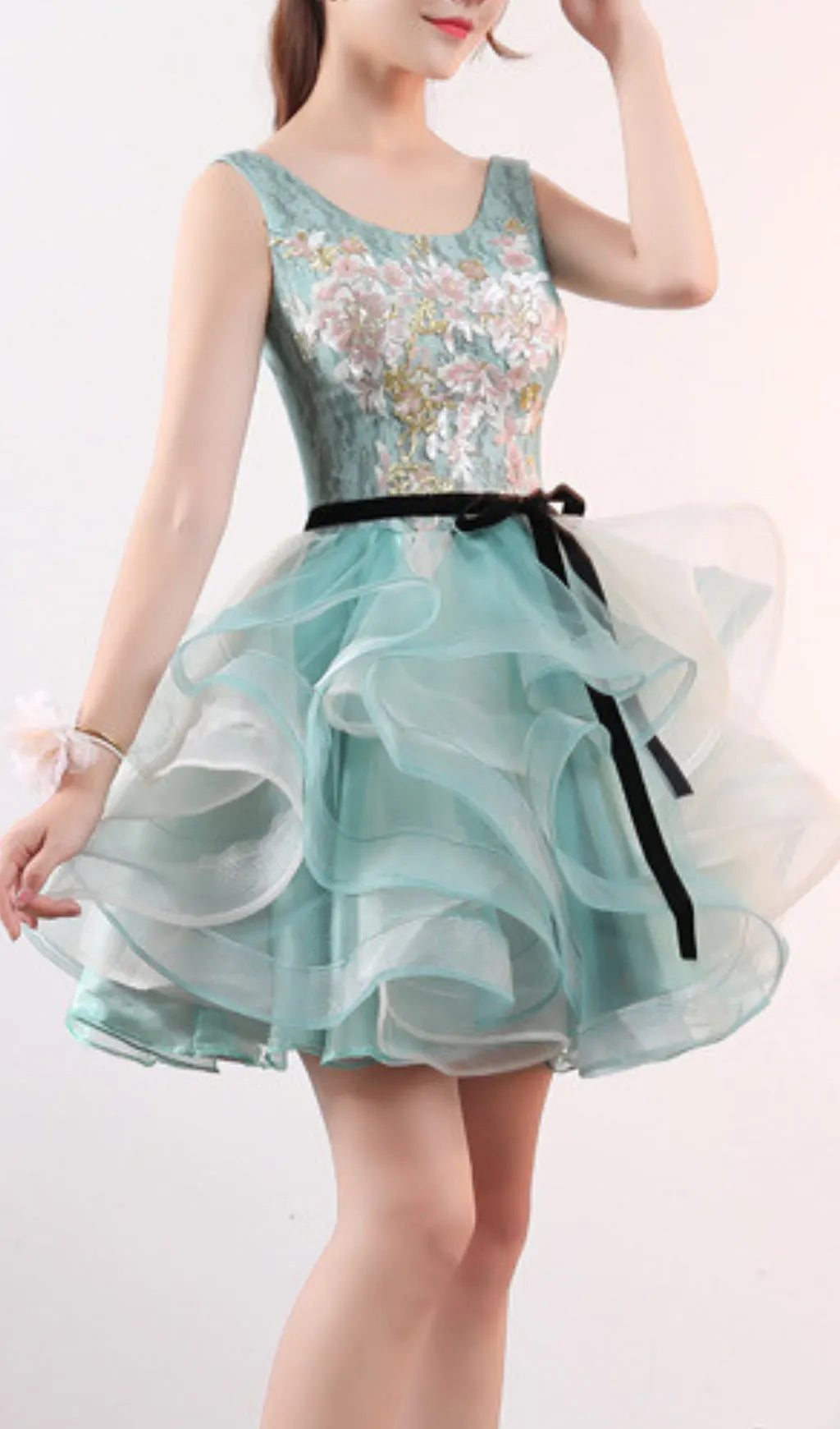 Aneko Flower Sequin Mini Dress Flowering Girl