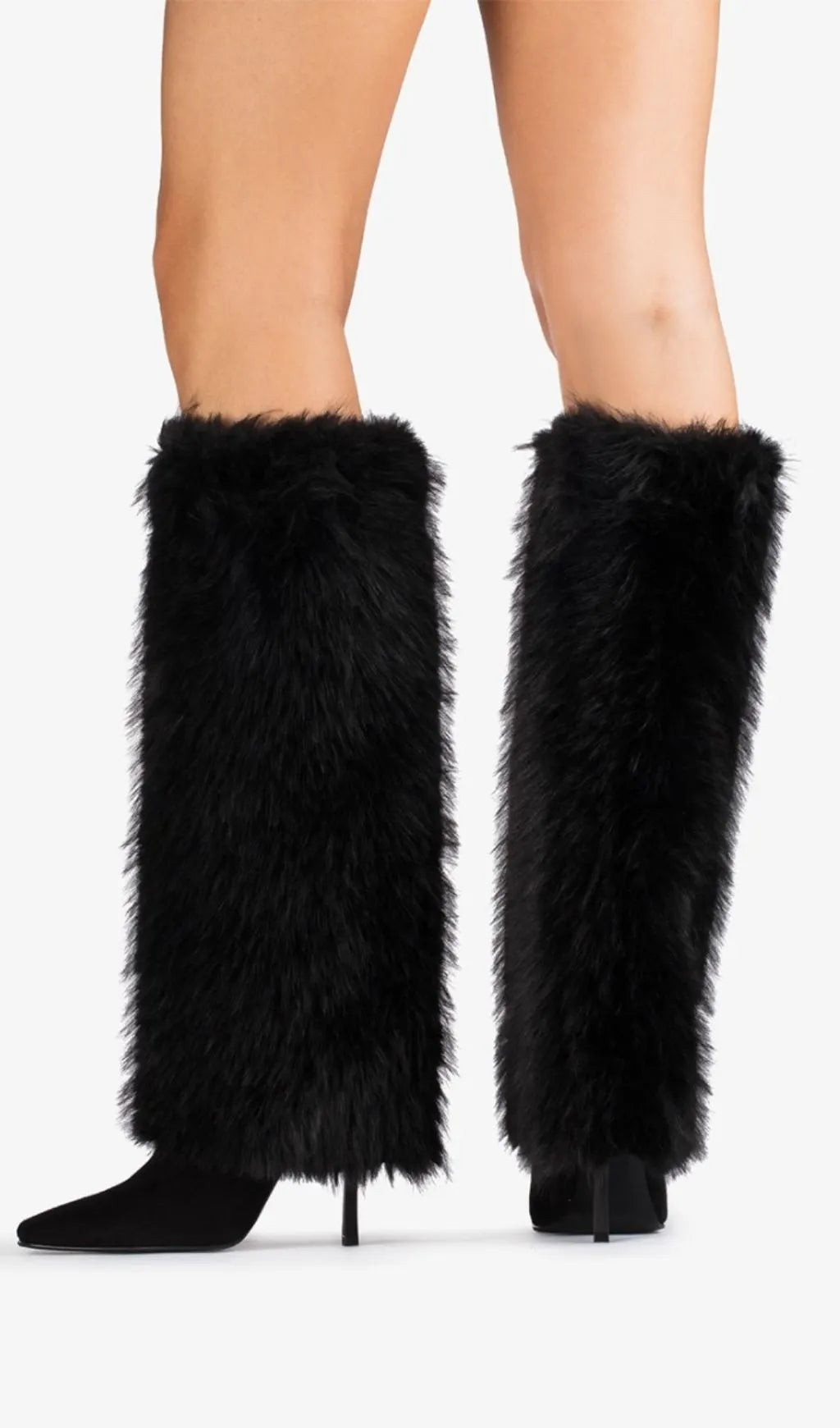 Kassi Black Faux Fur Boots Flowering Girl