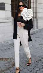 Anne Black Exaggerated 3D Flower Top Flowering Girl