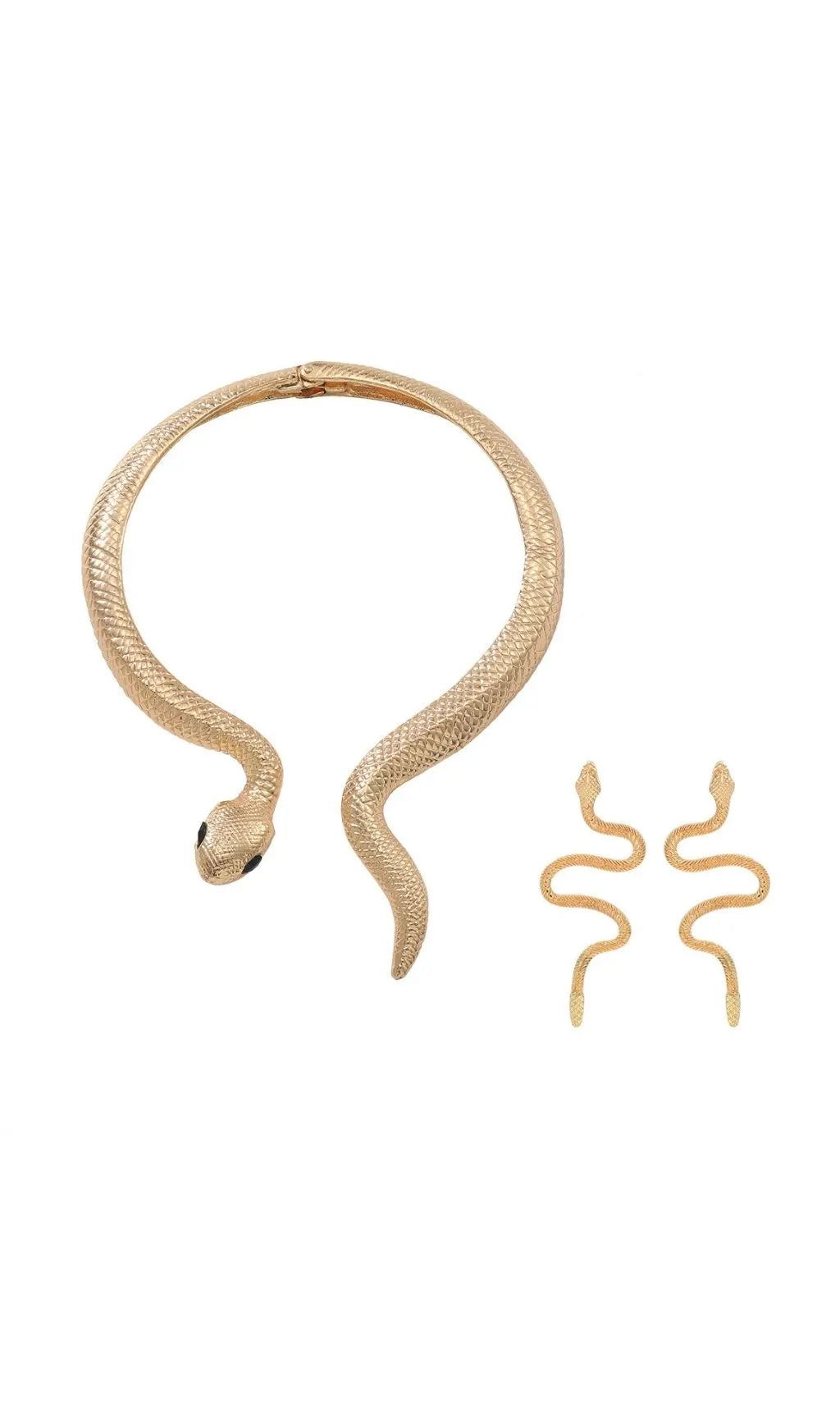 Oexara Gold Snake Rhinestone Choker & Earrings Flowering Girl