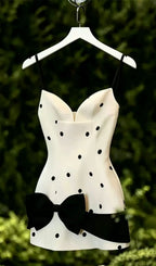 Licia Strappy Dot Bow Mini Dress Flowering Girl