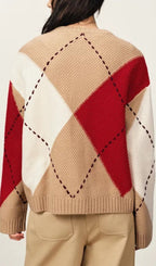 Juno Color-Blocking Knitted Cardigan Flowering Girl