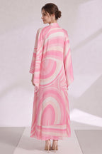Pink Psychedelic Swirl Kaftan Dress Flowering Girl