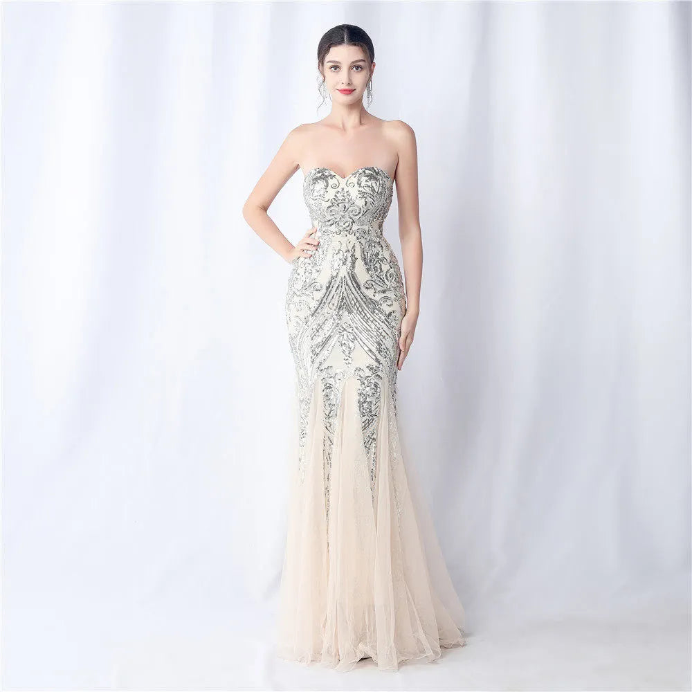 Sparkle Strapless Tulle Maxi Dress Flowering Girl