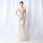 Sparkle Strapless Tulle Maxi Dress Flowering Girl