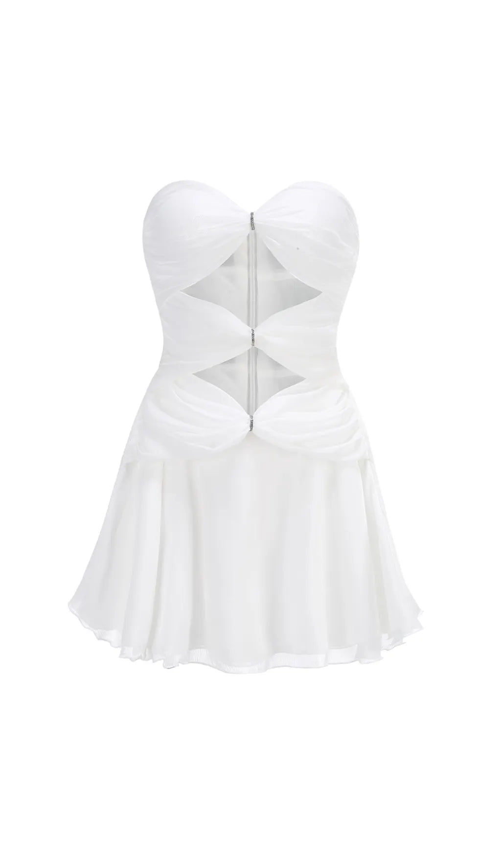 Bryony Yellow Strapless Cutout Mini Dress Flowering Girl