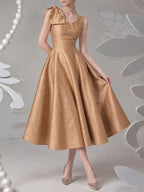 Miyuki Bow V-Neck Midi Dress Flowering Girl