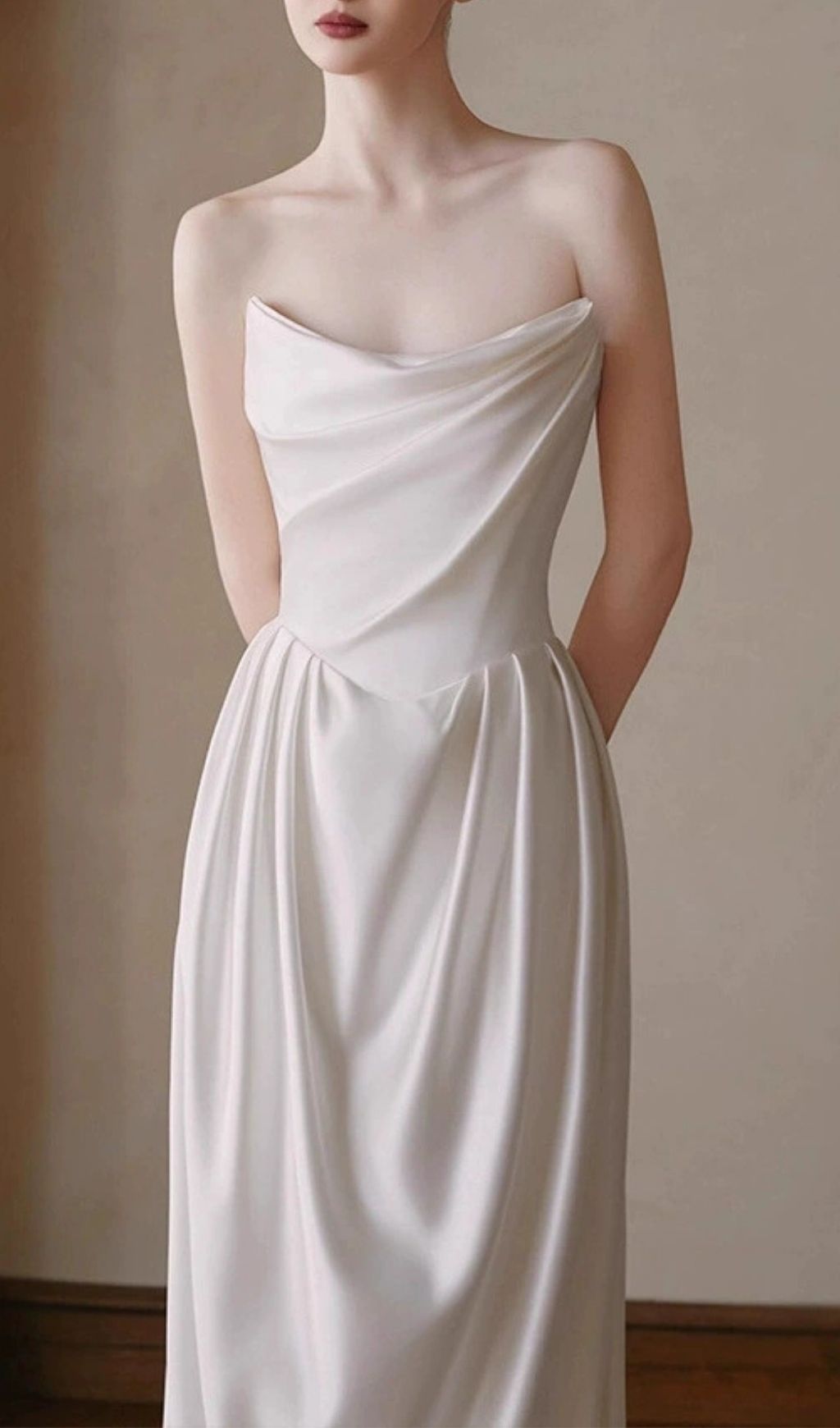 Karin White Strapless Wedding Dress Flowering Girl