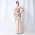 Sparkle Strapless Tulle Maxi Dress Flowering Girl