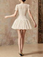 Madaline White Lace Mini Dress Flowering Girl