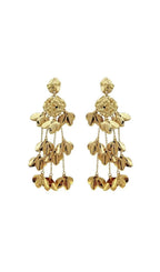 Aisling Gold Tassel Leaf Earrings Flowering Girl