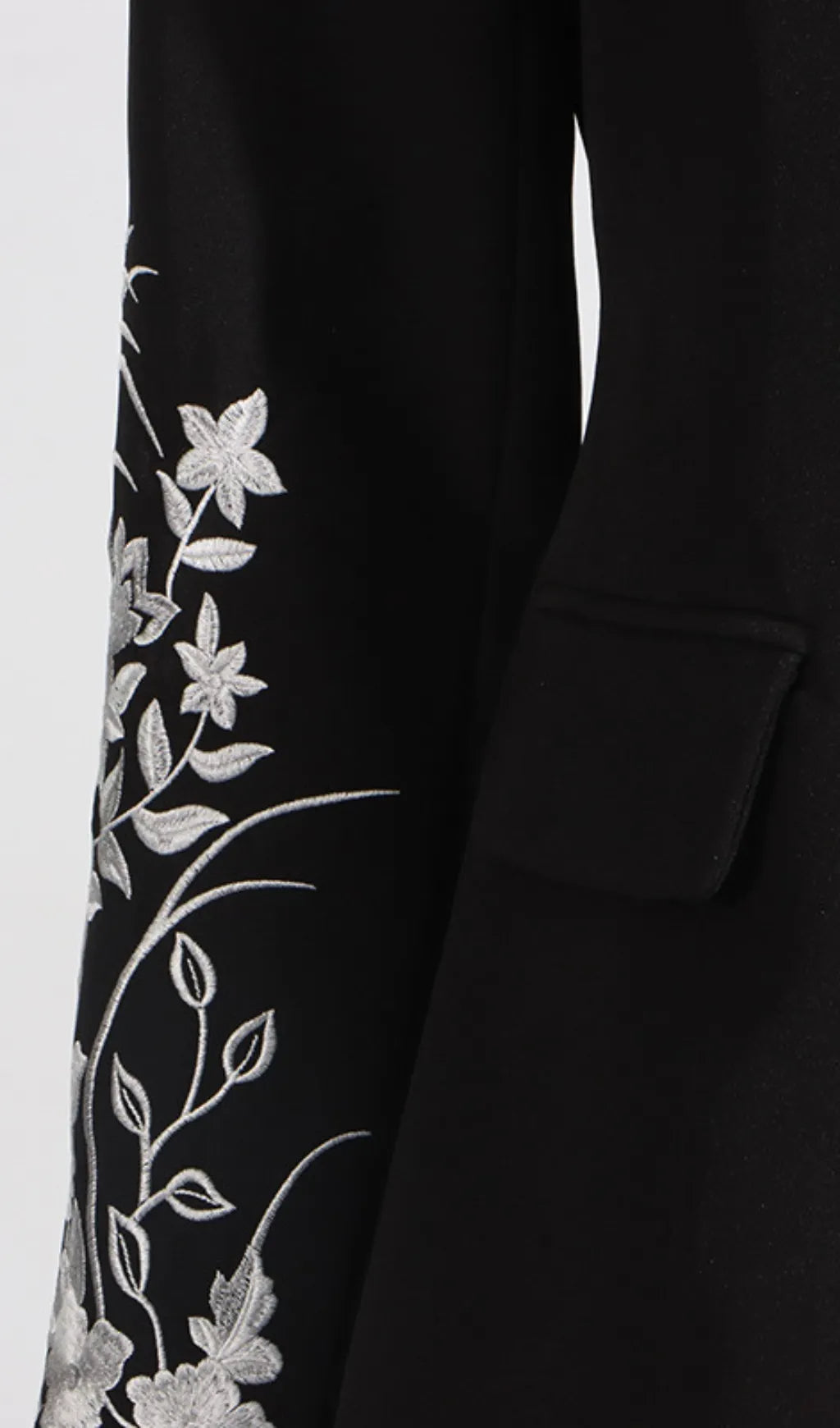 Evanthe Black Flower Embroidery Blazer Flowering Girl