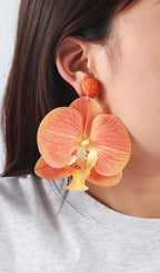 Olatunde Orange Flower Earrings Flowering Girl