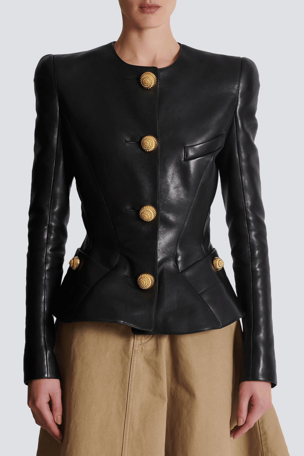 Kester Leather Buttoned Jacket Flowering Girl