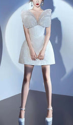 Bow Strapless Mini Dress Flowering Girl