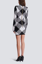 Mini Dress In Rolled Gingham Knit Flowering Girl