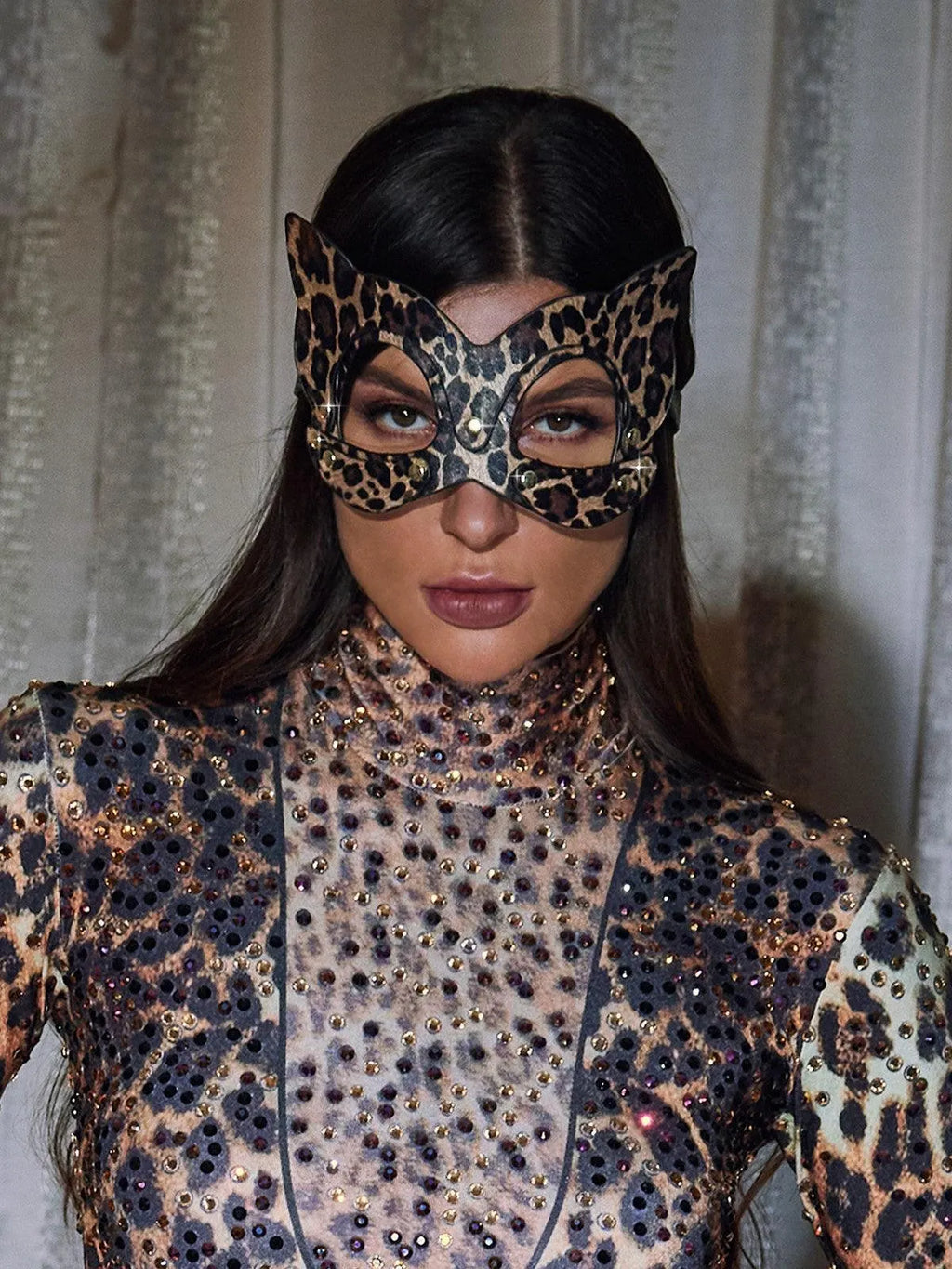 Ashur Leopard Cat Mask Flowering Girl