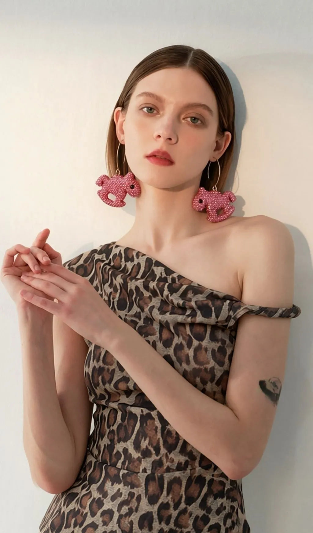 Leilany Pink Animal Earrings Flowering Girl