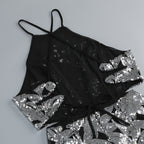 Gabe Sequin Backless Maxi Dress Flowering Girl