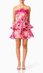 Fantine Flower Printed Mini Dress Flowering Girl