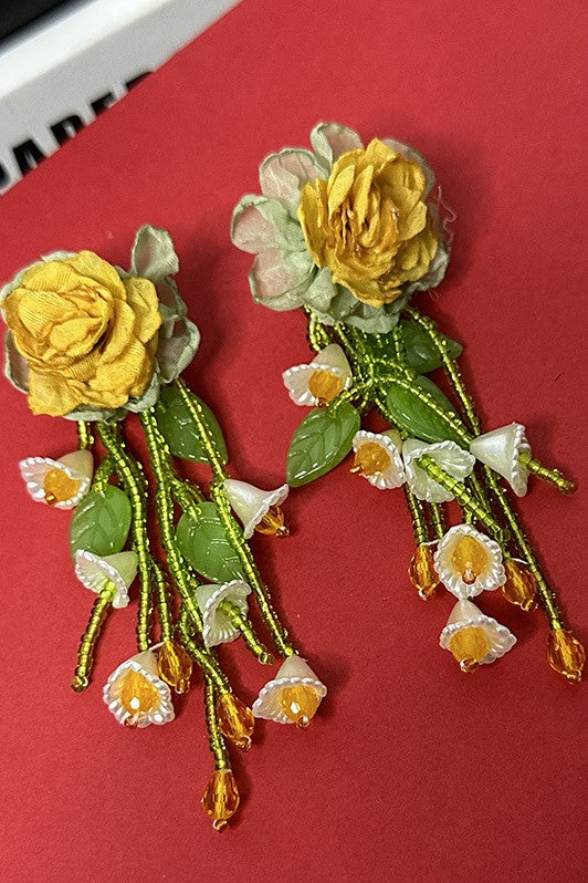 Makayla Floral Bead Earrings Flowering Girl