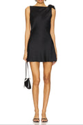 Cheryl 3D Flowers Sleeveless Mini Dress In Black Flowering Girl