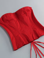 Clegg Red Corset Flower Two-Piece Set Flowering Girl