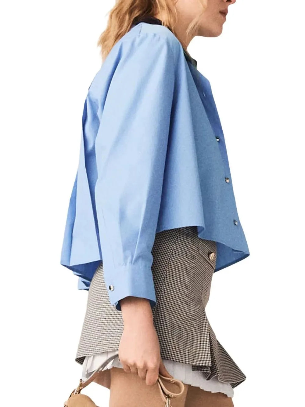 Pleated Skirt with Poplin Details Flowering Girl
