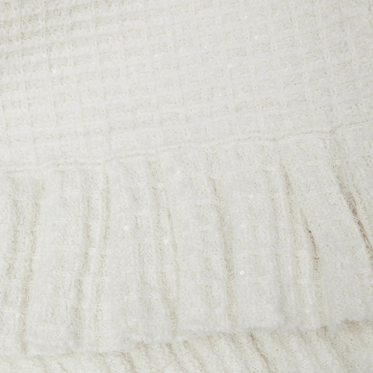 CREAM SEQUIN TEXTURED KNIT SKIRT Flowering Girl