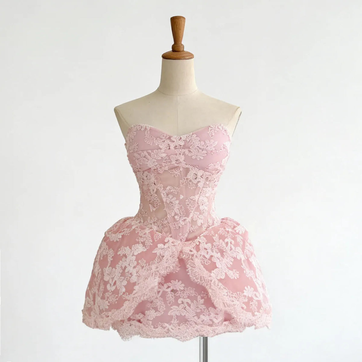 Lace Embroidered Bandeau Sleeveless Dress Flowering Girl