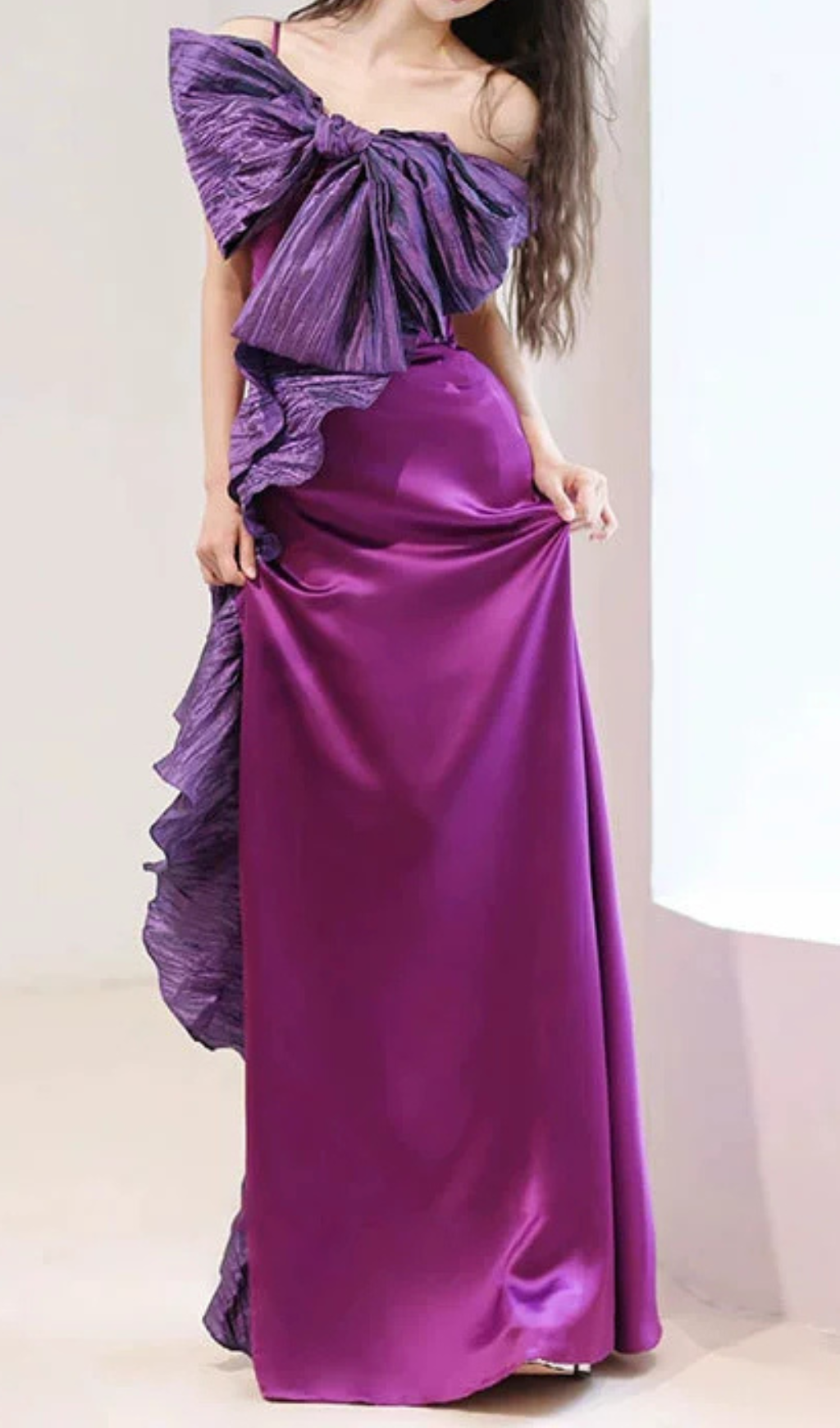 Ganit Purple Bow Maxi Dress Flowering Girl