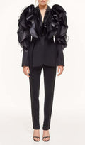 Elexis Black Ruffle Blazer Flowering Girl