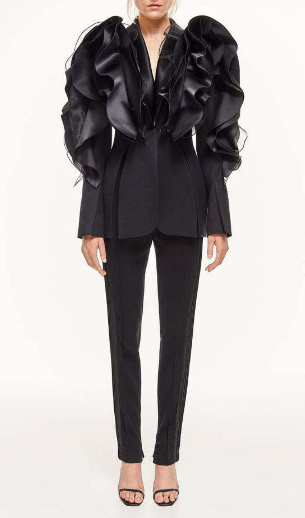 Elexis Black Ruffle Blazer Flowering Girl