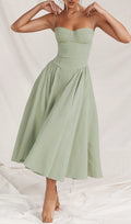 Dextra Green Strappy Midi Dress Flowering Girl
