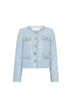 Blue Sequin Boucle Jacket Flowering Girl