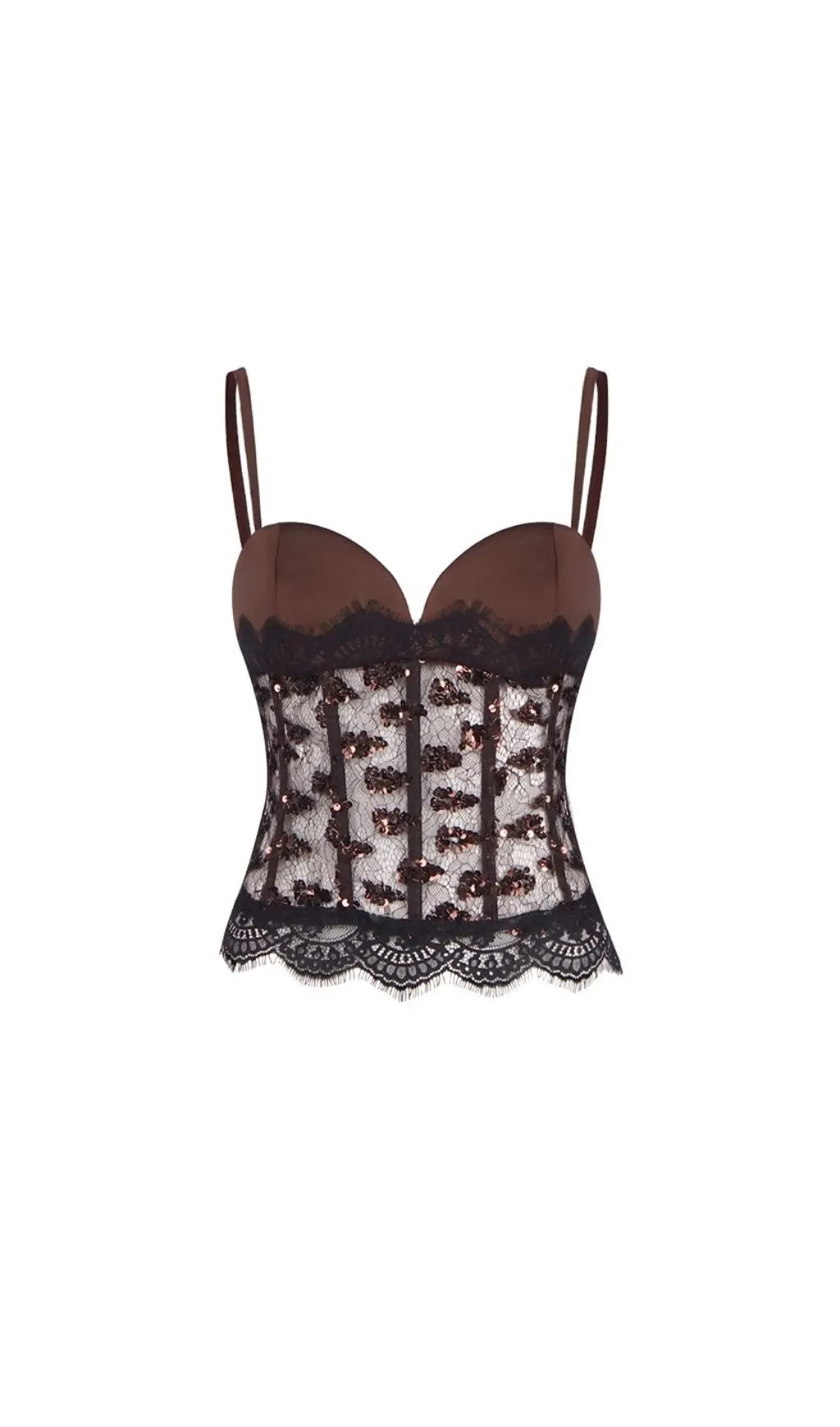 Laurene Lace Sequin Crop Top Flowering Girl