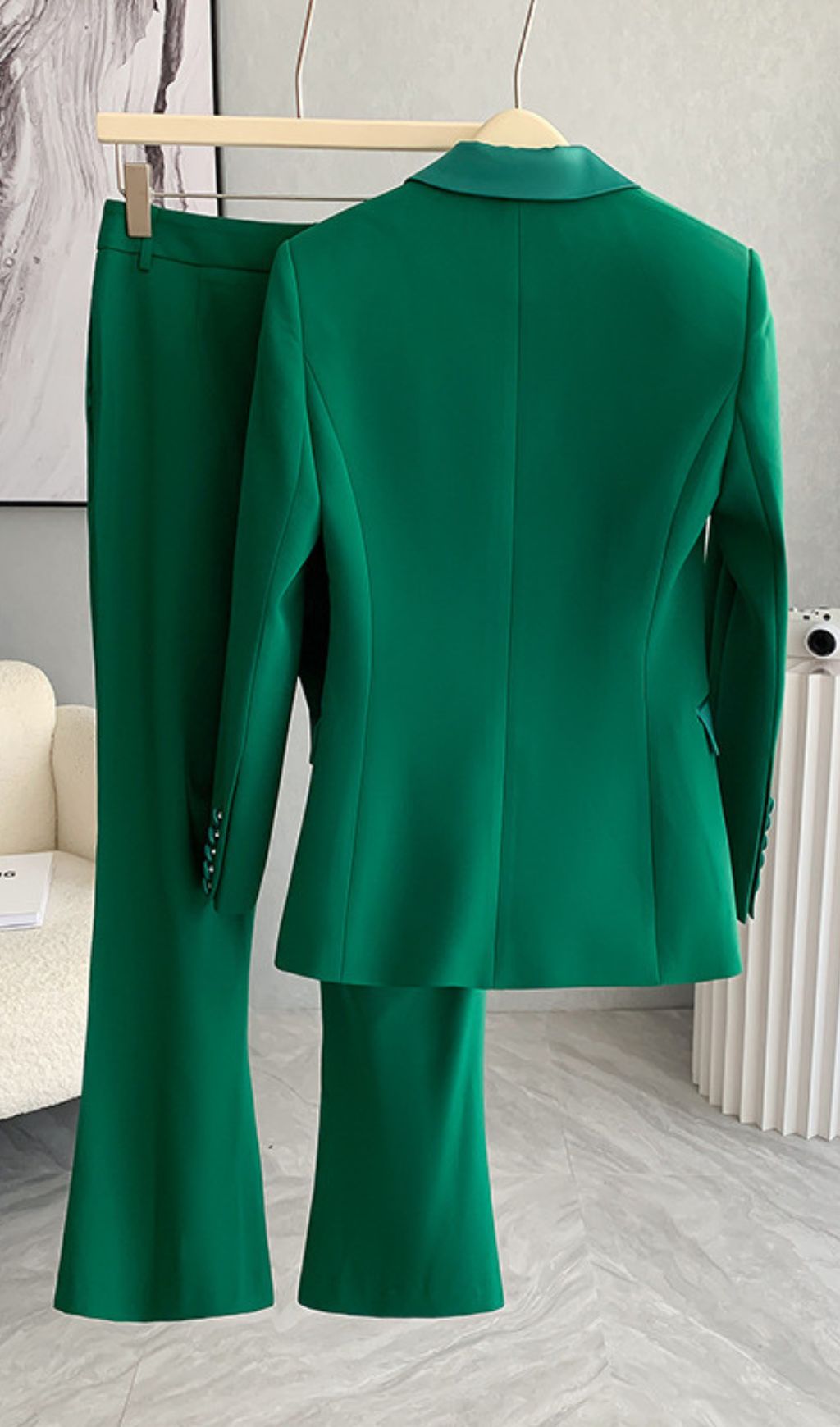 Gautier Green Blazer & Pants Set Flowering Girl