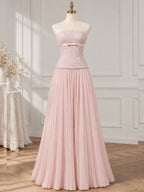 Miura Pink Strapless Maxi Dress Flowering Girl
