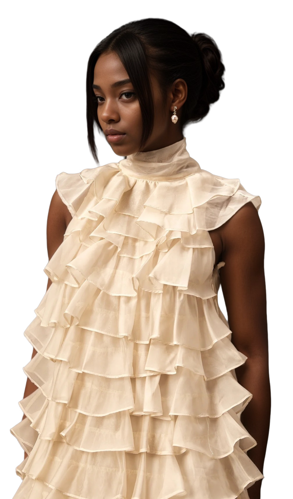 Jessica tiered flounce sleeveless mini dress Flowering Girl