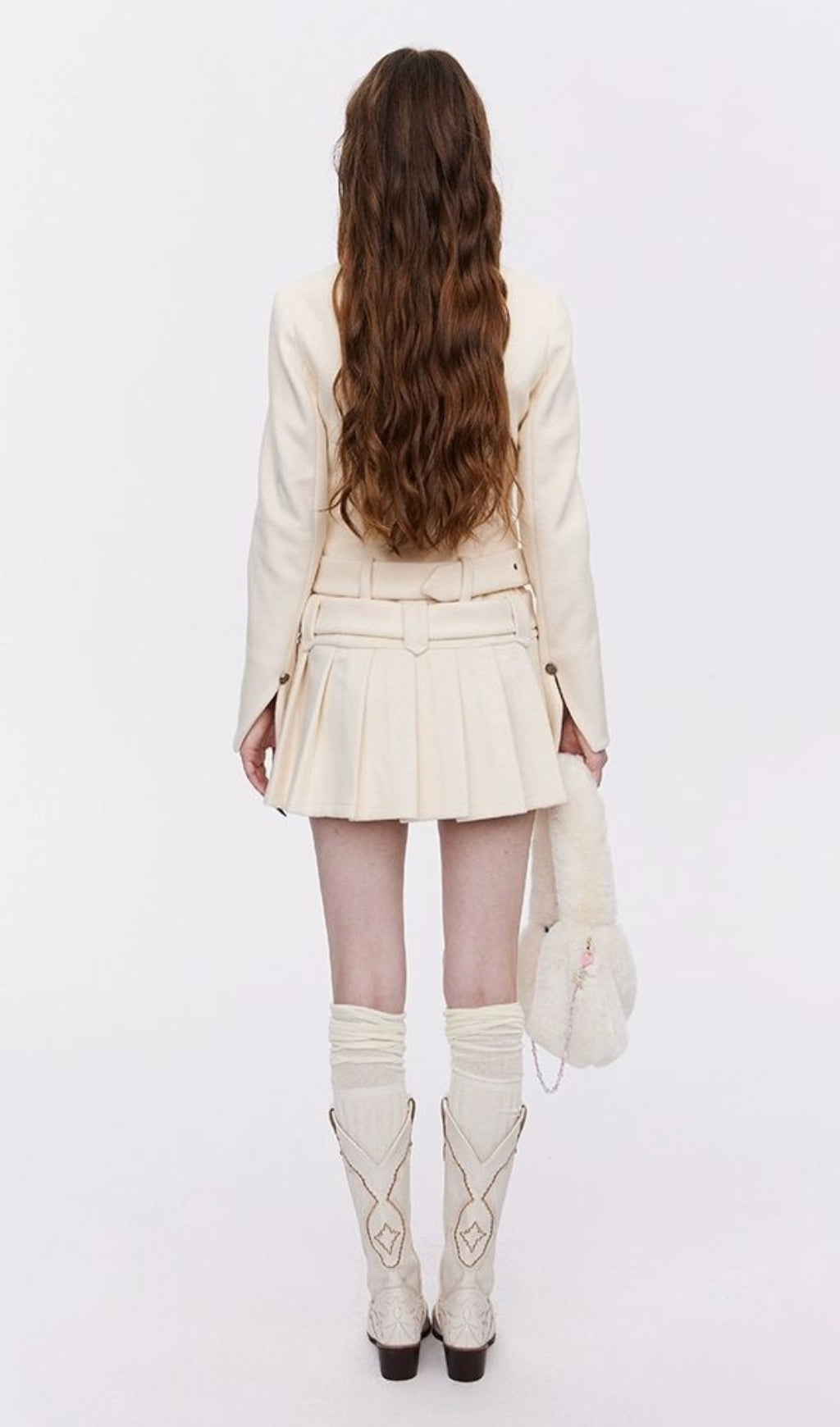 Adva Long Sleeve Suit Pleated Skirt Flowering Girl