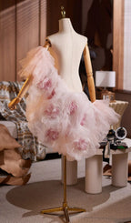 Leeto Pink Flower Mesh Shawl Flowering Girl