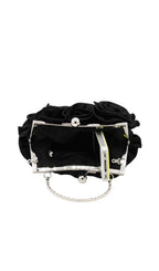 Adahy Flower Satin Bag In Black Flowering Girl