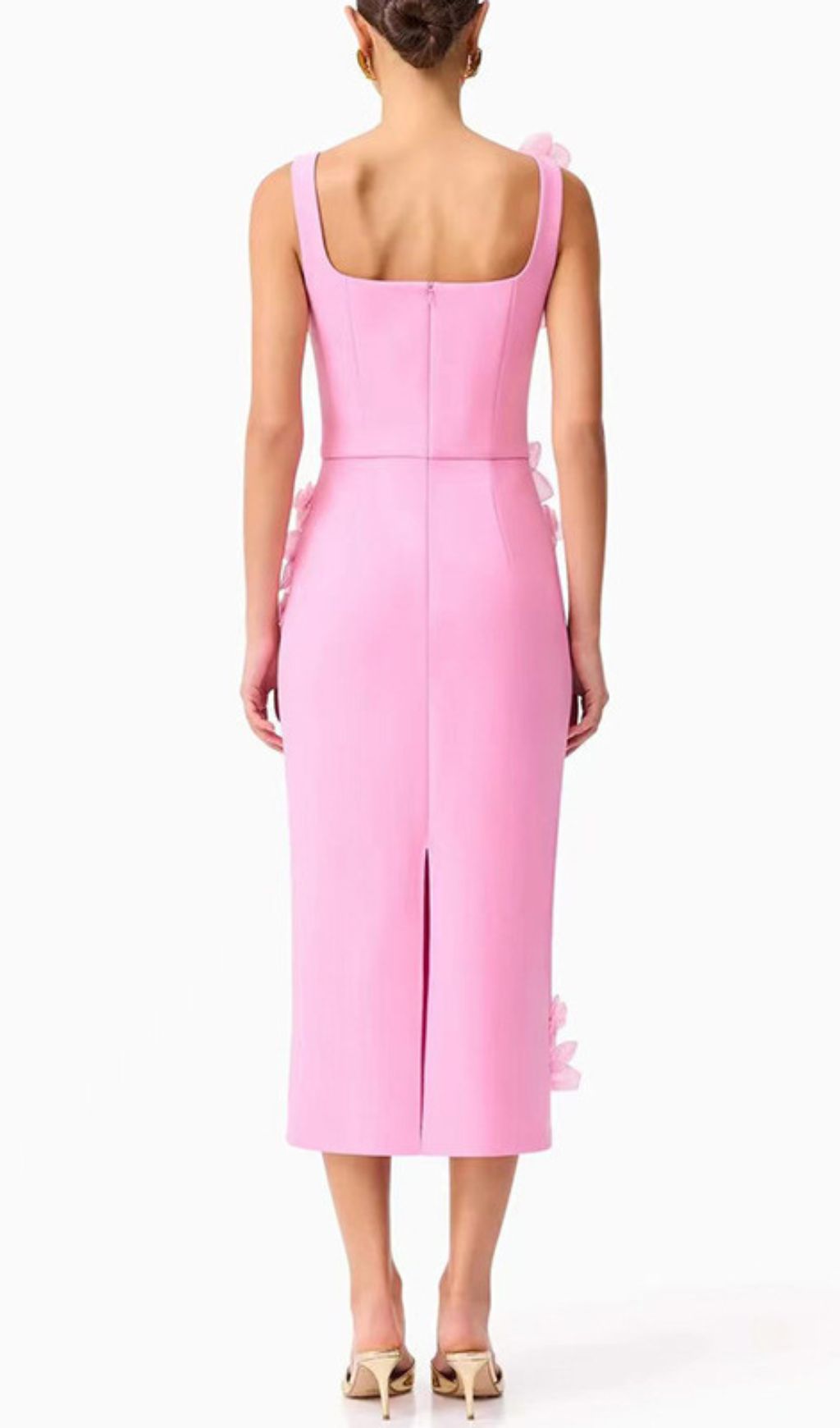 Harper Pink Flower Embellished Midi Dress Flowering Girl