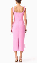 Harper Pink Flower Embellished Midi Dress Flowering Girl